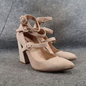 Silent D Shoes Womens 36 Pumps Buckle Straps Chunky Heel Leather Fashion Classic